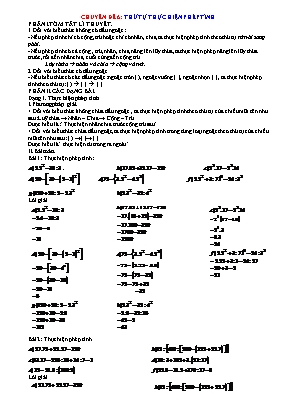 Chuyên đề Toán Lớp 6 - Chuyên đề 6 Thứ tự thực hiện phép tính (Có lời giải chi tiết)